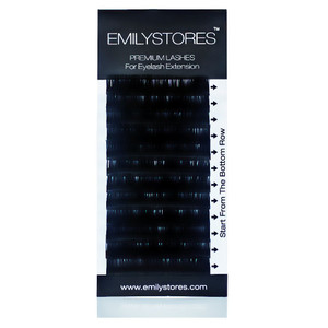 EMILYSTORES Eyelash Extensions 0.10mm Thickness J Curl Length 9mm Silk Mink Fake Eye Lashes In One Tray
