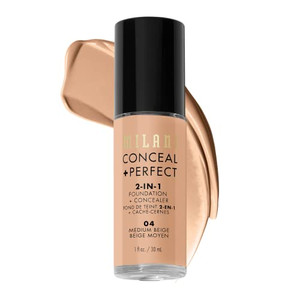 Milani Conceal + Perfect 2-in-1 Foundation + Concealer for a Flawless Complexion, Under Eye Corrector, Cover Redness and Imperfections, Waterproof an
