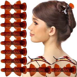RC ROCHE ORNAMENT 12 Pcs Womens Hair Ribbon Bow Clip Cute Pretty Plastic No Slip Strong Grip Hold Girls Ladies Beauty Accessory Styling Pin Jaw Clamp