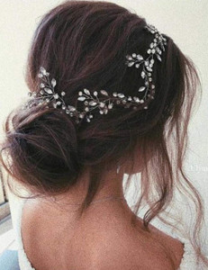 Anglacesmade Bridal Crystal Hair Vine Branch Rhinestone Headband Opal Wedding Headpiece for Bridesmaid Bride Prom Party Festival Hair Weaths for Wome