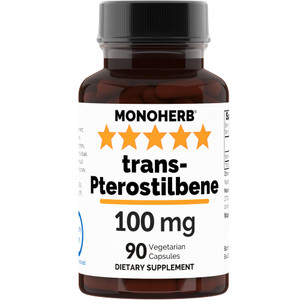 MONOHERB Trans-Pterostilbene 100 mg per Capsule - 90 Vegetarian Capsules