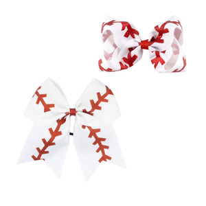 Girls Cheerleader Jumbo Bow Ponytail Holder Hairbow Girl Teen Hair Accessories JB81 (Hair Clip-White)