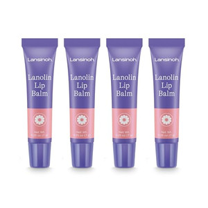 Lansinoh Lanolin Lip Balm, 4 Pack, 0.25 oz Each, Ultra-Moisturizing Lip Care with Natural Lanolin for Dry, Chapped Lips