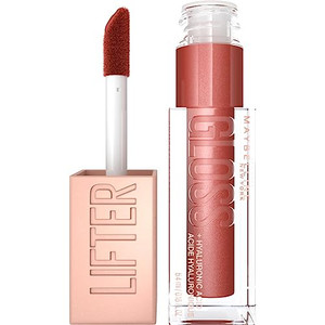 Maybelline Lifter Gloss, Hydrating Lip Gloss with Hyaluronic Acid, High Shine for Plumper Looking Lips, Rust, Warm Neutral, 0.18 Ounce