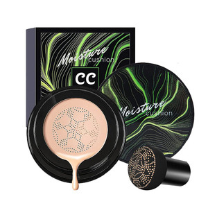 Air Cushion CC Cream, Mushroom Head Foundation, Moisturizing BB Cream Concealer Makeup Base Long Lasting with Mushroom Makeup Sponge (Natural)
