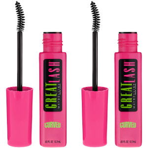 Maybelline Great Lash Curved Brush Washable Mascara, Volumizing, Lengthening and Curling Mascara, Very Black, 1 Count