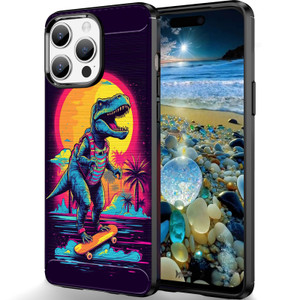 RUUHLJLET Designed for iPhone 15 Plus 6.7" Case,Brushed Texture Soft TPU Slim Fit Protective Phone Cover,Funny Dinosaur