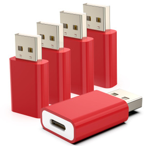 LMUBOY USB Male to USB-C Female Adapter Pack-5,USB Type C to Type-A Charger Cable Converter for Apple Watch Series 10 9 8 7 Ultra SE,MagSafe Charger,