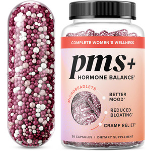 PMS Support Supplement for Women with PMS Relief | Hormonal Acne, Hormone Balance & Period Relief | Chasteberry Supplements | Microbeadlets with Dong
