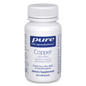 Pure Encapsulations Copper Glycinate 60's - 2 mg Copper Supplement, Supports Red Blood Cell Formation* - Aids Energy Metabolism - Non-GMO & Vegan - 6