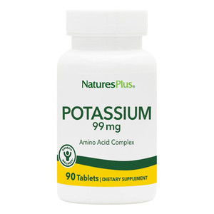 Natures Plus Potassium 99 mg - 90 Tablets - Supports Healthy Electrolyte Balance, Muscle and Nerve Function & Overall Well-Being - Gluten Free, Vege