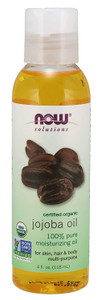 NOW Foods Solutions Certified Organic Jojoba Oil, 4 oz Liquid