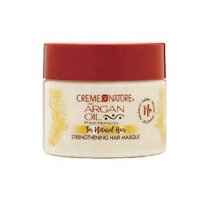 Argon Oil Strengthening Hair Masque by Creme of Nature, Argan Oil of Morocco, Helps Restore Dry Damaged Curls, 11.5 Fl Oz
