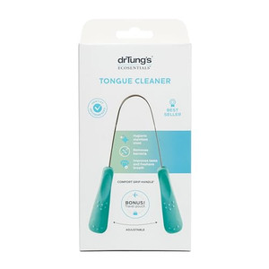 DrTungâs Stainless Tongue Scraper - Tongue Cleaner for Adults, Kids, Helps Freshens Breath, Easy to Use Comfort Grip Handle, Comes with Travel Case