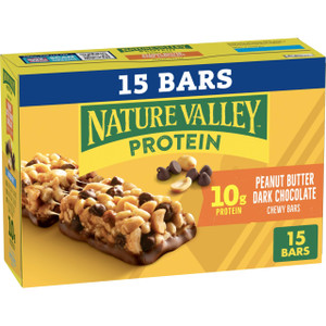 Nature Valley Breakfast Bars, Protein Granola Bars, Peanut Butter Dark Chocolate, Chewy, Gluten-Free, Individually Wrapped, On-the-Go, No Artificial