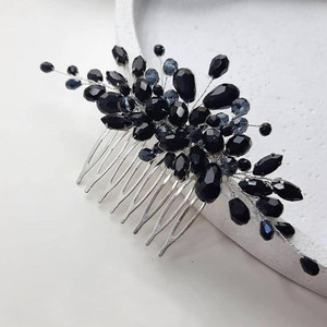 JONKY Black Rhinestone Hair Comb Crystal Headpieces Bridal Hair Accessories for Women
