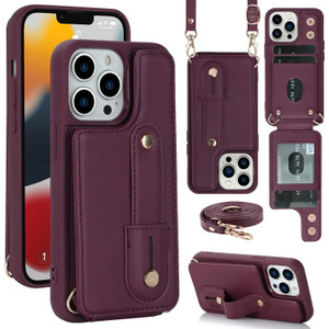 SUPWALL Designed for iPhone 16 Pro Wallet Case with 4 Card Slots and Adjustable Slide Wrist Strap Kickstand PU Leather Heavy Duty Shockproof Cover fo
