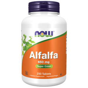 NOW Foods Supplements, Alfalfa 650 mg source of Vitamin K, Green Superfoods, 250 Tablets