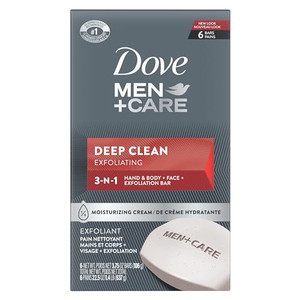 Dove Men+Care Body Soap and Face Bar More Moisturizing Than Bar Soap Deep Clean Effectively Washes Away Bacteria, Nourishes Your Skin 3.75 Ounce (Pac