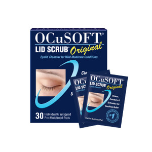 OCuSOFT Lid Scrub Original Eyelid Cleanser - Pre-Moistened Eyelid Wipes for Mild to Moderate Conditions - Eyelid Cleanser to Clean, Comfort & Soothe