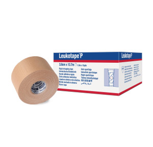Leukotape P Adhesive Strapping Tape  for Sports Injuries, Strains and Sprains - 1.5 in x 15 yds, Tan, (1 Roll)
