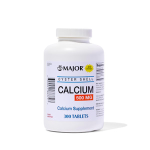 Major Oyster Shell Calcium 500 mg - Daily Calcium Supplement - 300 Tablets (1-Pack)