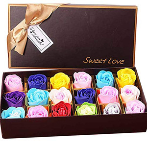 18PCS Soap Rose Flower - Flora Scented Soap Rose Flower - Plant Essential Oil Soap, Gift for Anniversary/Birthday/Wedding/Valentines Day Box - Rando