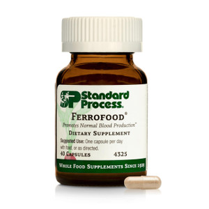 Standard Process Ferrofood - Iron Supplement to Support Normal Blood Production - Aid Iron Absorption with Vitamin C - Health Supplement with Alfalfa