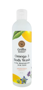 Griffin Remedy Omega - 3 Body Wash - Grapefruit Essential Oils and Organic MSM, Creamy, Moisturizing, All-Natural, Paraben-Free, Sulfate-Free 8 fl oz