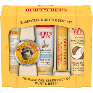 Burt's Bees Gifts Ideas - Essential Everyday Beauty Set, 5 Travel Size Products - Deep Cleansing Cream, Hand Salve, Body Lotion, Foot Cream and Lip B