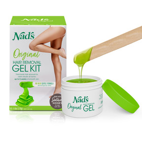 Nad's Original Natural Hair Removal Gel Wax Kit, Waxing Kit for Full Body, Hair Removal Wax with Strips, No-heat Formula, 6 Ounce