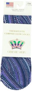 Celeste Stein Therapeutic Compression Socks, Denim Dotty, 8-15 mmhg, 1-Pair, 0.6 Ounce