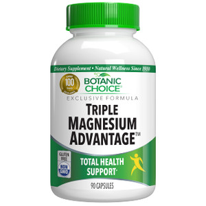 Botanic Choice Triple Magnesium Advantage - Magnesium Aspartate Citrate & Lactate Complex Supplement for Nerve, Digestive, Muscular & Heart Health fo