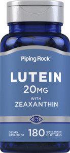 Piping Rock Lutein and Zeaxanthin Supplement | 20mg | 180 Softgels | from Marigold Extract | Non-GMO, Gluten Free