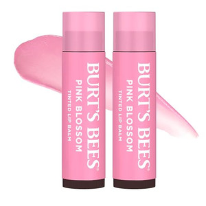 Burts Bees Tinted Lip Balm Pink Blossom; 8 Hour Moisture; Provides a Hint of Color; Nourishing Shea Butter; 100% Natural Origin; 1 Tube; 0.15 Oz. (P