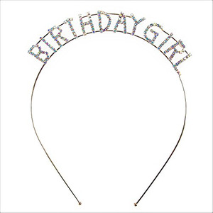 Arsimus Sparkly Rhinestone Birthday Girl Party Headband (Gold AB)
