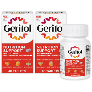 Geritol, Multivitamin Supplement, Contains Antioxidants, Vitamins B, C, E & D and Iron, 27, Minerals, Gluten-Free, Non-GMO, No Artificial Sweeteners,