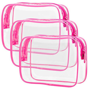 PACKISM TSA Approved Toiletry Bag 3 Medium - Quart Size Clear Makeup Bag for Carry On, Airport Security Compliant Clear Travel bag for Toiletries wit