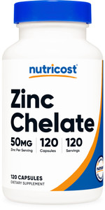Nutricost Zinc Chelate 50mg, 120 Vegetarian Capsules - Gluten Free and Non-GMO