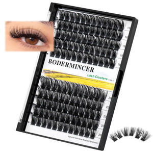 Bodermincer 120 Clusters 10mm+12mm/12mm+14mm/14mm+16mm Mixed Wide Cluster False Eyelash Individual Cluster EyeLashes Grafting Fake False Eyelashes Ey