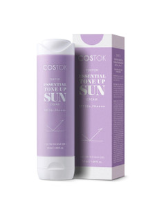 COSTOK TokTok Essential Tone-Up Sun Cream SPF 50+/PA++++ 50ml, UVA & UVB Protection Hypoallergenic Soothing Even Skin Tone Makeup Base Mineral Sunscr