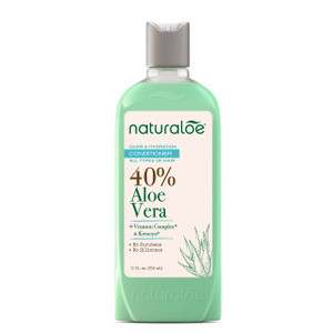 Naturaloe - Glow & Hydration Conditioner - 100% Vegan Formula Infused with 40% Aloe Vera Gel, EcoFriendly, Cruelty Free, No Parabens, No Silicones -