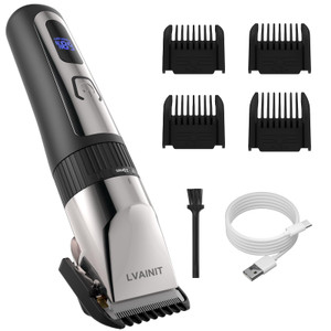 LVAINIT Hair Clippers for Men, Cordless LCD Rechargeable Hair Trimmer Beard Trimmer for Men, Men's Grooming Kit for Hair, Face, Beard, Professional E