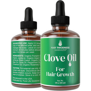 Clove, Rosemary, Peppermint & Jamaican Black Castor Oil Serum - Vegan Hair Growth Treatment for Thickening, Moisturizing & Strengthening Weak Hair, 2