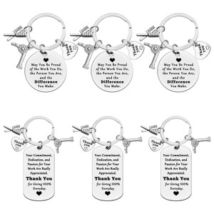Xiahuyu 6 Pcs Hairdresser Gifts Hairdresser Keychain Hair Stylist Appreciation Gifts Cosmetologist Gift Thank You Gifts for Hair Dresser Stylists Bar
