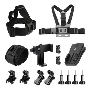 elinigo Action Cameras Accessories for Go Pro Hero 12/11/10/9/8? Insta360 X4/X3/X2, with Smartphone Holder, Quick Release Head Strap Mount+Chest Moun