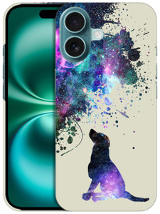 GlamCase for iPhone 16 Plus, iPhone 16 Plus Case - Galaxy Dog Pattern Design Printed Slim & Sleek Cute Plastic Hard Protective Designer Back Case/Cov
