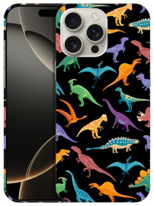 GlamCase for iPhone 16 Pro, iPhone 16 Pro Case - Dinosaur Multicolor Pattern Design Printed Slim & Sleek Cute Plastic Hard Protective Designer Back C