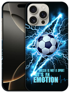 GlamCase for iPhone 16 Pro Max, iPhone 16 Pro Max Case - Soccer Lightining Printed Slim & Sleek Cute Plastic Hard Protective Designer Back Case/Cover