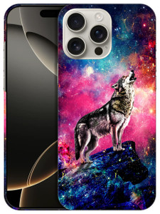 GlamCase for iPhone 16 Pro, iPhone 16 Pro Case - Wolf Galaxy Stars Design Printed Slim & Sleek Cute Plastic Hard Protective Designer Back Case/Cover